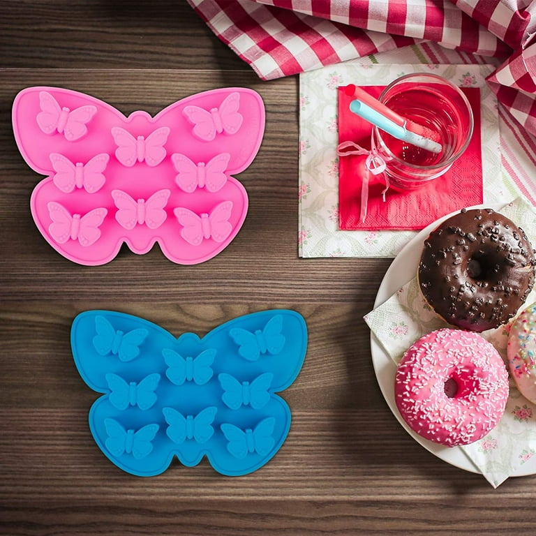 2 Pack Cute Butterfly Silicone Molds 3D Butterfly Themed Baking Mould Tray  DIY Baking Tool for Chocolate Cake Dessert Candy Mousse Pastry Handmade