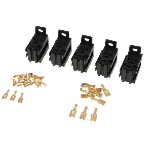 Conectores Y Terminales de Automotriz Sharpla 2xSet de 5 40Amp 12V Soporte de base de enchufe de relé