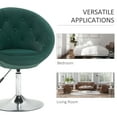 thumbnail image 6 of HOMCOM Modern Makeup Vanity Chair Round Tufted Swivel Accent Chair with Chrome Frame Height Adjustable for Living Room Bedroom Green, 6 of 9