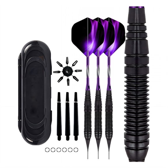 BESTSKY 3 Pcs Soft Tip Darts Set, 18g Aluminum Shaft Steel Tip Darts for Electronic Boards, Safe Indoor & Outdoor Game
