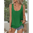 thumbnail image 4 of Women'S Flowy Layered Tank Top Scoop Neck Sleeveless Blouses Shirts Casual Vacation Tops Green XXL, 4 of 7