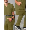 thumbnail image 4 of Adar Addition Go-Everyday Scrub Set For Men - Stylish Scrub Top & Cargo Scrub Pants - A9800 - Martini Olive - XXS, 4 of 7