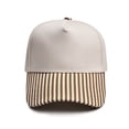 thumbnail image 2 of Gsakboxl Trucker Hat Unisex Beige Crown Striped Brim Two Tone Trucker Hat Soft Light Cotton Adjustable Curved Bill Dad Hat UPF Sun Protection Cap For Summer Sports Outdoor Daily Wear, 2 of 4
