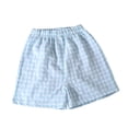 thumbnail image 6 of Jinhomg Toddle Girls Plaid Shorts Kids Gingham Boxer Shorts Elastic Waist Summer Cotton Short Pants Soft Loungewear Sleepwear 6M-7Y, 6 of 9