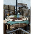 thumbnail image 2 of Fsddascl Texas Star Western Outdoor Tablecloth - 54 Inch Round Dining Table Cover, Vintage Teal Brown Wooden Farmhouse Waterproof Outdoor Table Cloth with Umbrella Hole & Zipper for Picnic/Patio, 2 of 7