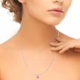 thumbnail image 4 of Mauli Jewels Engagement Necklace for Women 1.90 Carat Beautiful Oval Shape Gemstone And Diamond Pendant 4 prongs 10K White Gold With 18'' Rope Chain|Silver Chain, 4 of 6