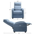 thumbnail image 3 of Vineego Home Theater Recliner with Padded Seat and Backrest, Blue Fabric, 3 of 7