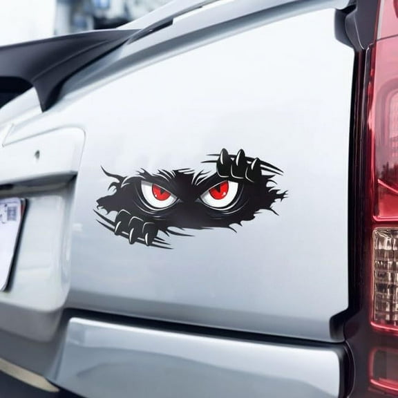6PCs Hide Cat Monster Angry Eyes Auto Decal, Funny Monster Stickers Peeping Cat Car Sticker Decoration