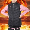 thumbnail image 4 of Shldybc Kids Heated Vest - Boys Girls Outwear USB Electric Heated Lightweight Rechargeable Heating Waistcoat Down Jacket Coat( Black, 6-7 Years ), 4 of 8