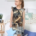 thumbnail image 4 of Balery Wolf Family Winter Wonderland Camisón de princesa para niñas, pijama de algodón con mangas abullonadas, suave y bonito.-X-Large, 4 of 6