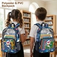 thumbnail image 3 of FKELYI Cartoon Shark Blue Print 17 Inch Clear Backpack Kids Backpack See Through Schoolbag Spacious Bookbag Boys Travel Bags for Elementary Student, 3 of 7