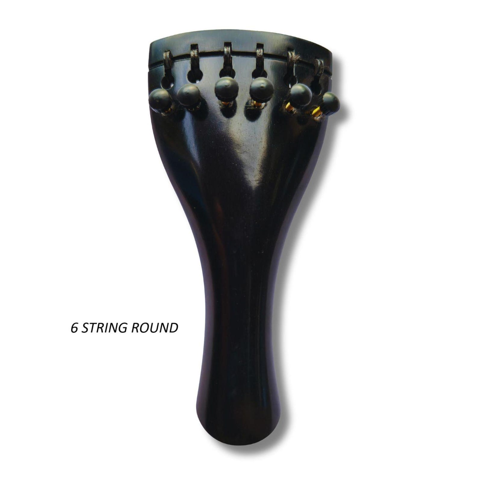 Violin Tailpiece 5 String Harp Model Round 4/4, Light Tuners, Crafted from Premium Ebony Wood, 6 String Harp Round SET OF 1 PCS