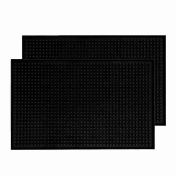 Almohadilla de drenaje con aislamiento térmico de PVC negro, gruesa, resistente al calor y al frío, mantel de drenaje para cocina y hogar, 2 piezas