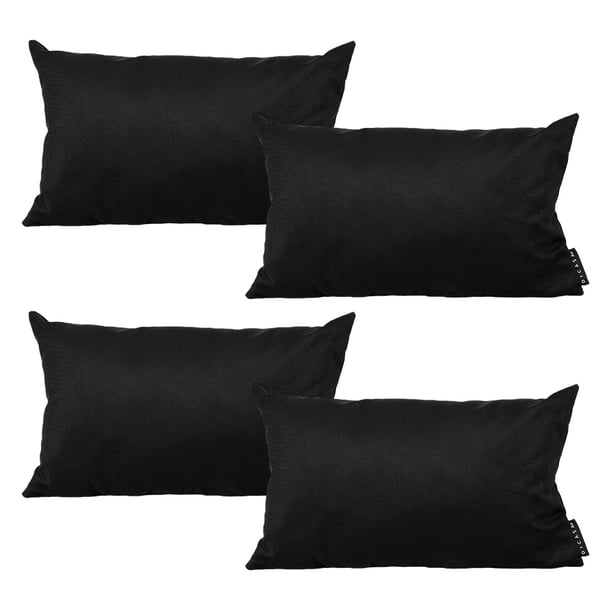 Cojin Riñonera Decorativa Rectangular Set de 4 Rudd Negro