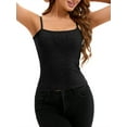 thumbnail image 5 of INSPIRE CHIC Women's Ribbed Camisole Basic Undershirts Unadjustable Spaghetti Strap Cami Tank Top S Black, 5 of 6