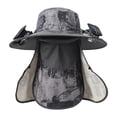 thumbnail image 1 of Sombrero de ancha con ventilador solar para pesca, protección solar, impermeable, ajustable, para playa, pescador, hombres y mujeres, para Gris, 1 of 8