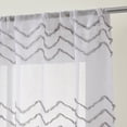 thumbnail image 4 of Your Zone White/Grey Tufted Chevron Rod Pocket Sheer Curtain Panel, 38" x 95", 4 of 5