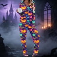 thumbnail image 2 of qelini Halloween Lounge Sets Women Plus Size Long Sleeve Top & Lounge Pants 2 Piece Sleepwear with Drawstring Ptint Loungewear, 2 of 7