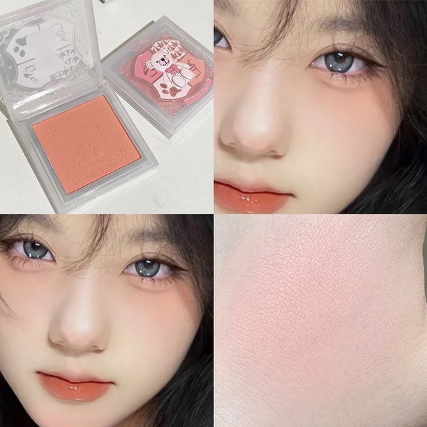 Paleta de rubor en polvo mate para mujer, 6 colores, brillo Natural, mezclas de larga duración, fácil de melocotón, rosa, cara, mejilla, colorete, maquillaje