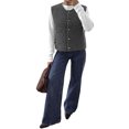 thumbnail image 2 of INSPIRE CHIC Womens Sweater Vest Button Down Sleeveless Round Neck Soft Casual Knitted Tank Top Cardigan Small Gray, 2 of 6
