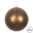 thumbnail image 2 of Vickerman N170776D 6 in. Mocha Matt Glitter Swirl Ornament Ball - 3 per Box, 2 of 3