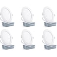 thumbnail image 1 of LED 8-Inch 3CCT Slim Panel Downlight Lights with Junction Box, 3CCT (3000K/4000K/5000K) Color Selectable Ceiling Lights, 18W 1700LM Dimmable LED Pot Lights, Damp Rated CETL/ETL Listed - (Pack of 6), 1 of 8