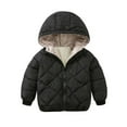 thumbnail image 2 of Godderr Kids Boys Girls Puffer Down Jacket for Toddler Baby Puffer Down Coat Puffer Down Outwear Hooded Cotton Jacket Thickened Autumn and Winter Solid Colour Zip Pocket Down Jacket, 2 of 5