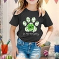 thumbnail image 2 of LUOGENLI T-Shirt pour Filles Enfants Filles Pâques Mignon Saint Pat Col Rond Manches Courtes Tee Été Décontracté T-Shirt Maxi Ensembles 2 Pcs Plage Noir 2-3 Ans, 2 of 4