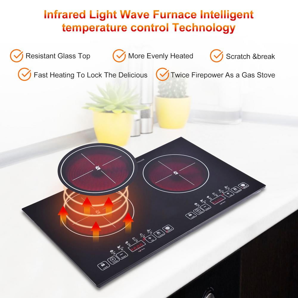 Xianers Electric Hob Touch Control 110 Volt Kitchen Stove Table Top Stove High-Power Electric Cooking Stove for Tin Foil Casserole High-Temperature Cookware practical
