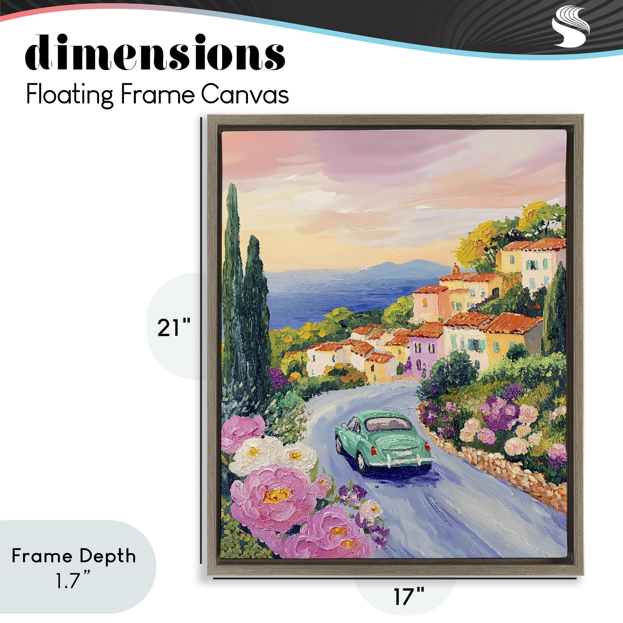 Stupell Industries Driving Along The Coast Brown Framed Floater Canvas Wall Art, design by The Prints Vibe