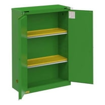Durham 1045S-83T 43.31 x 18.5 x 66.37 in. FM Approved Pesticide Storage Cabinet with 45 gal, 2 Doors, Self Close - 2 Shelves, 3 Plastic Trays - Green
