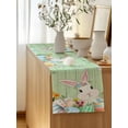 thumbnail image 5 of Table Runner 90 Inches Long for Kitchen Dining, Easter Bunny Dresser Scarf Farmhouse, Dining Table Decorations for Wedding/Parties, Farmhouse Colorful Eggs Tulip Wood Grain Green 13 x 90 In, 5 of 8