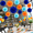 Blue and Orange, variant on 12 Blue and Orange Tissue Paper Pom Poms Hanging Party Decorations