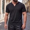 thumbnail image 2 of Zekutng Mens T-Shirts Solid-Color V-Neck Pullover Short-Sleeve Shirt,Sizes S-3XL, 2 of 7