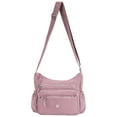 thumbnail image 3 of Spencer Large Crossbody Bags for Women Zip Pocket Cross Body Purses Waterproof Nylon Shoulder Handbag Ladies Casual Messenger Satchel (Pink), 3 of 10