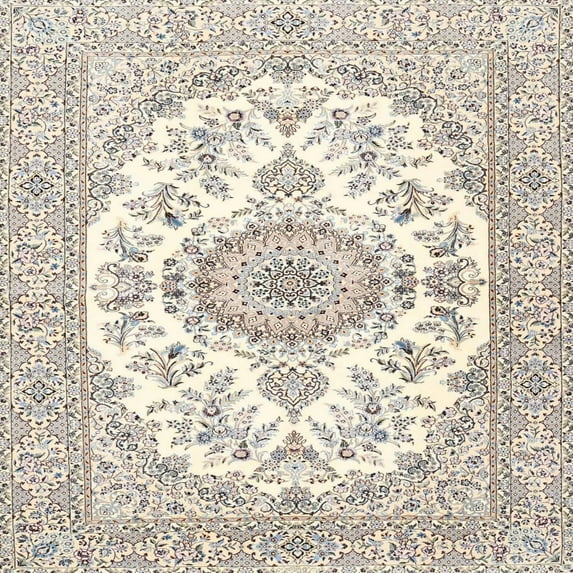 Ahgly Company Indoor Square Traditional Blanched Almond Beige Persian Area Rugs, 9' Square