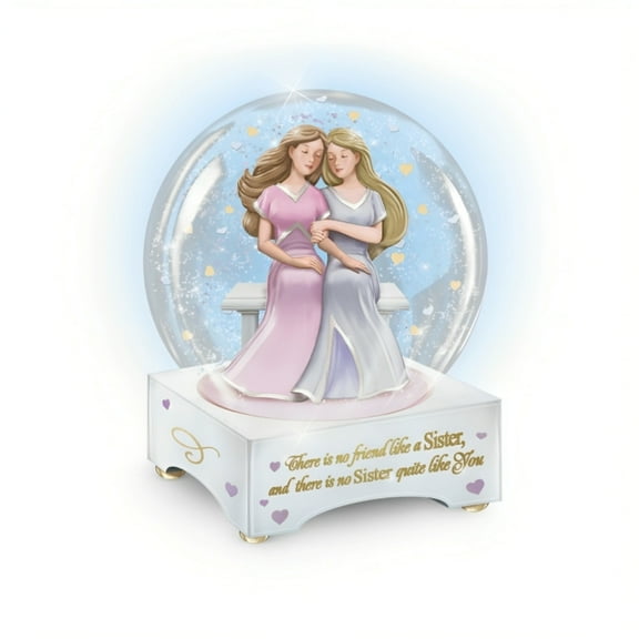 The Bradford Exchange No Friend Like A Sister Musical Glitter Globe 5"W x 6.75"H