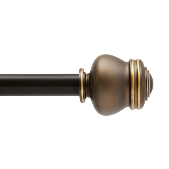 Kenney Glendale 5/8" Standard Decorative Window Curtain Rod, 48-86", Oil Rubbed Bronze