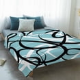 thumbnail image 4 of Aqua Geometric Blanket Soft Cozy Warm Throw Blanket for Couch, Plush Fuzzy Flannel Fleece Blankets for Sofa, Modern Black White Striped Abstract Lines Bed Blankets Lightweight Gifts for Men, 40"x50", 4 of 9
