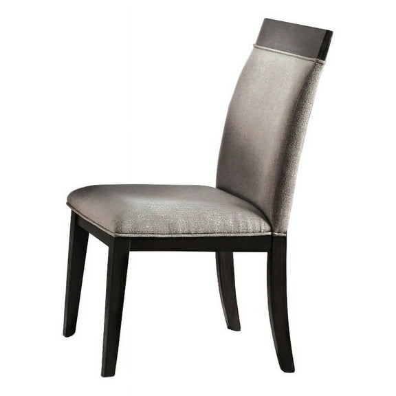 Fabric Upholstered Wooden Side Chair Set of 2 Beige and Brown