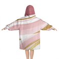 thumbnail image 2 of Pink Gold Marble Pattern Blanket Hoodies for Kids 6-13YR Oversize Wearable Blanket Hoodies for Boys Girls Teens, 2 of 7