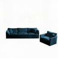 thumbnail image 4 of Modern 3-Piece Upholstered Sofa Set in Blue with Solid Wood Frame (220×80×75cm), 4 of 12