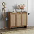 thumbnail image 5 of SICOTAS 7 Tier Shoe Storage Cabinet for Entryway, 30 Pairs Rattan Shoe Rack Cabinet with Doors & Adjustable Shelves, Freestanding Boho Shoe Organizer Cabinet for Hallway, Oak, 5 of 9