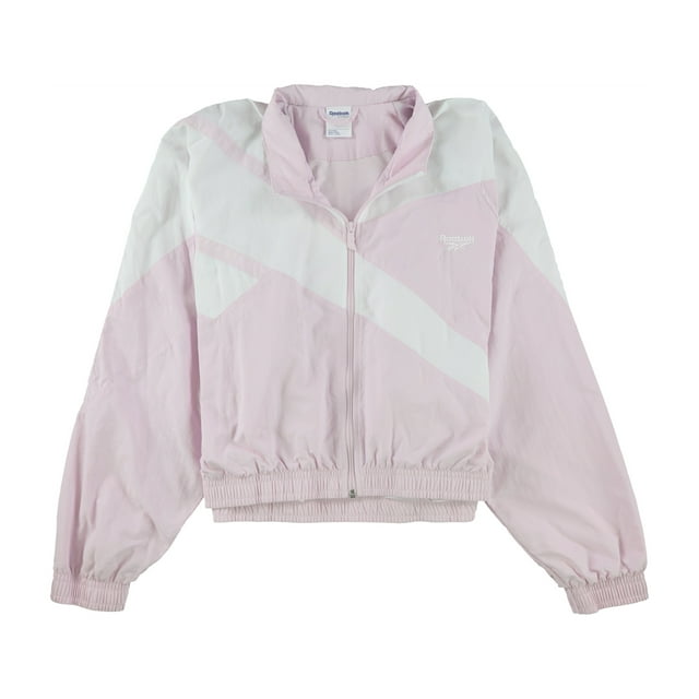 Reebok Veste Coupe-Vent Courte à Logo pour Femmes, Rose, Grande Taille, 1X/16W
