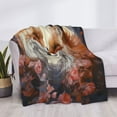 thumbnail image 3 of Fuzoiu Romantic Flower Fox Print Flannel Blanket,Throw Blanket,Flannel Home Decor,Fleece Bed Blankets,Cozy Soft Blanket for Bed, Sofa, Camping, and Travel-50"x40", 3 of 6