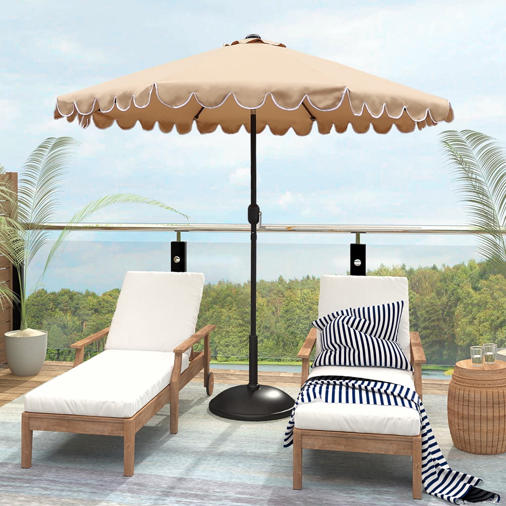Abble Scallop Tilt Crank Patio Umbrella