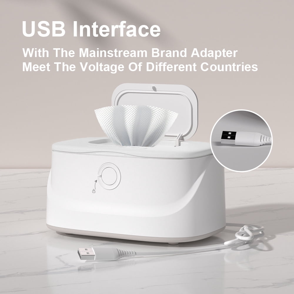 Wipe Warmer and Baby Wet Wipes Dispenser | Wipes Warmer for Newborn Baby Fast Heating | USB Portable Wipe Warmer with Light | Wet Wipes Dispenser for Bathroom | Travel Wipe Warmer 3 Temperature