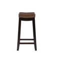 thumbnail image 3 of Linon Claridge 26.5" Backless Wood Counter Stool, Dark Brown with Cognac Faux Leather, Includes 1 Stool, 3 of 13