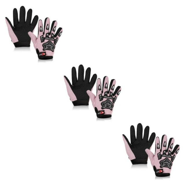 Youkk Polyester Stay Warm And Dry With These Full Finger Motorcycle Gloves For Winter Rides Winter Gloves pink 3Set