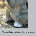 thumbnail image 2 of AMERTEER Solar Garden Cat Statue Art Luminous Resin Animal Statue Ornament (Milky White), 2 of 9